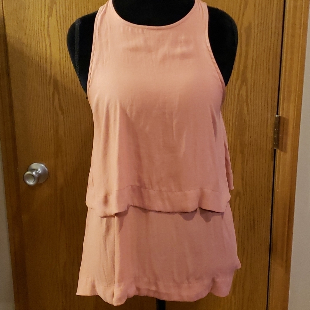 Free people peach open back sleeveless top light